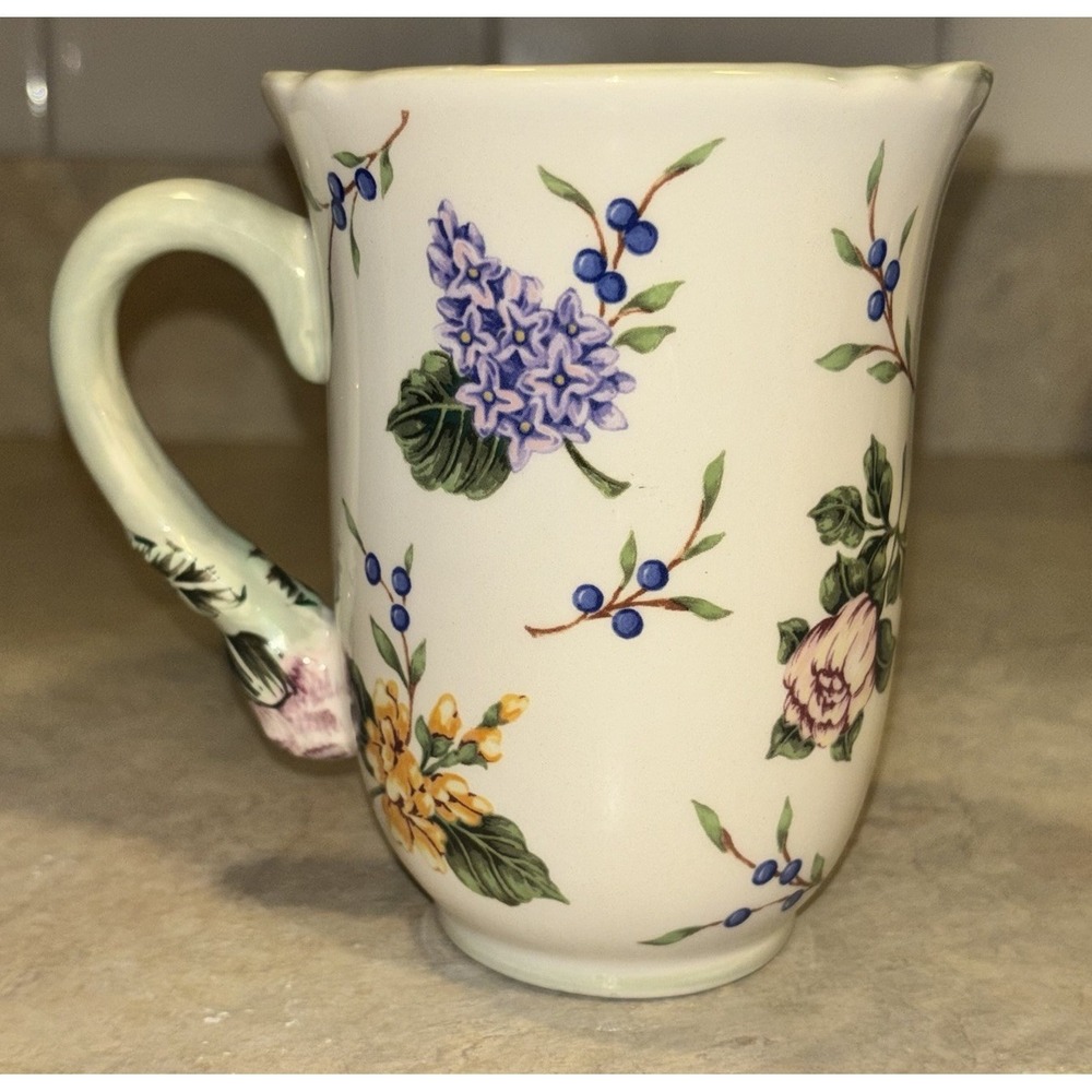 Princess House Vintage Gardens China Coffee Mug 12oz Floral Botanical 4-3/4" One